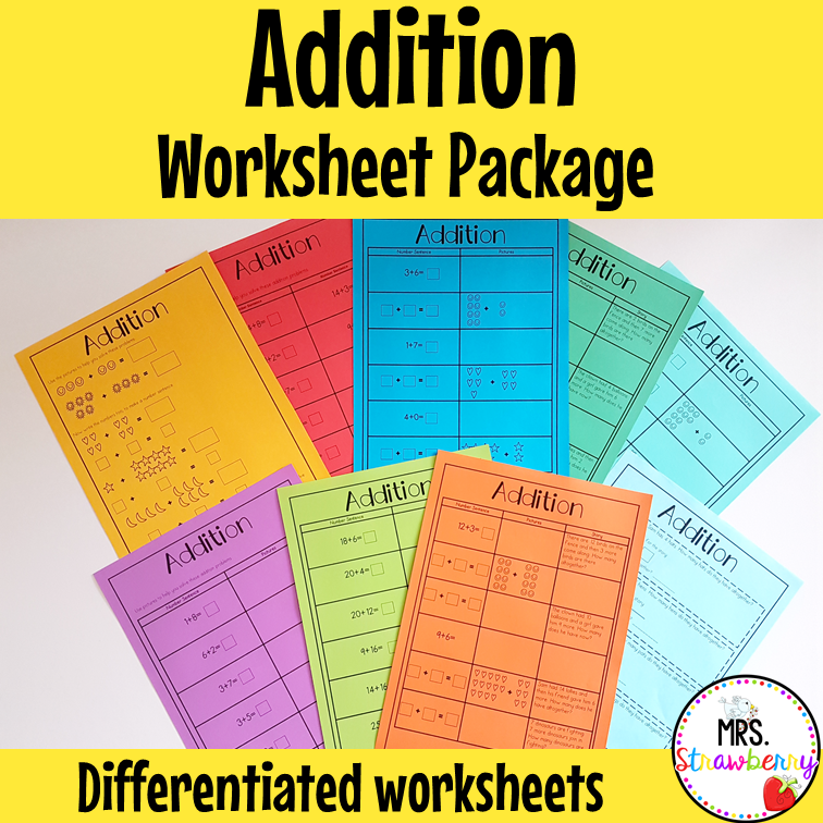 Addition Worksheets Package