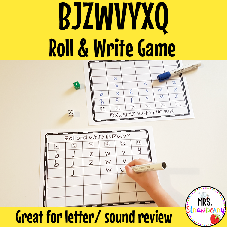 Roll and Write Letters BJZWVYXQ