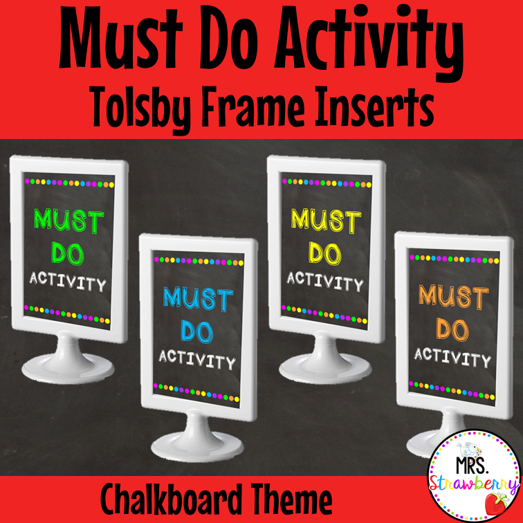 Chalkboard Must Do Activity Signs Tolsby Frame Inserts