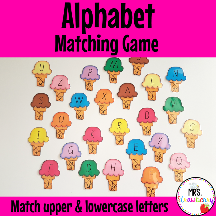 Alphabet Matching Game with Ice Creams