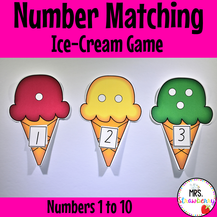 Ice Cream Number Match Game 1 to 10