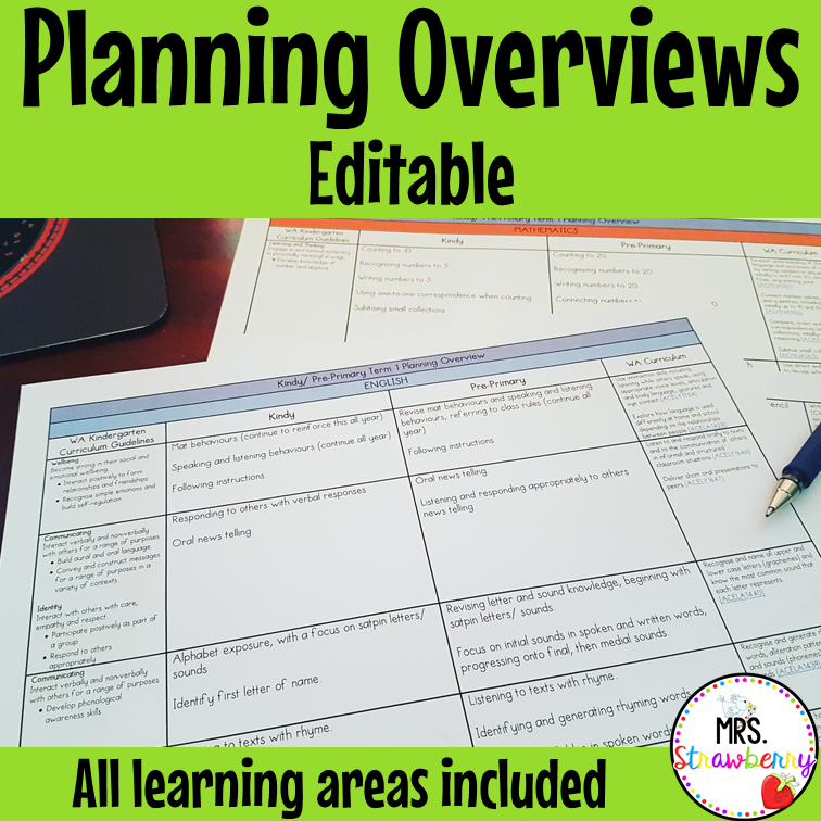 Planning Overviews (Editable)