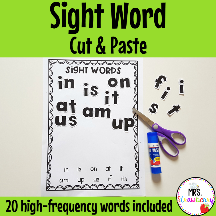 Sight Word Cut and Paste