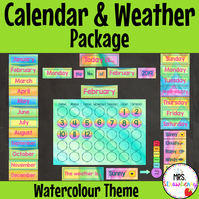 Watercolour Calendar and Weather Pack