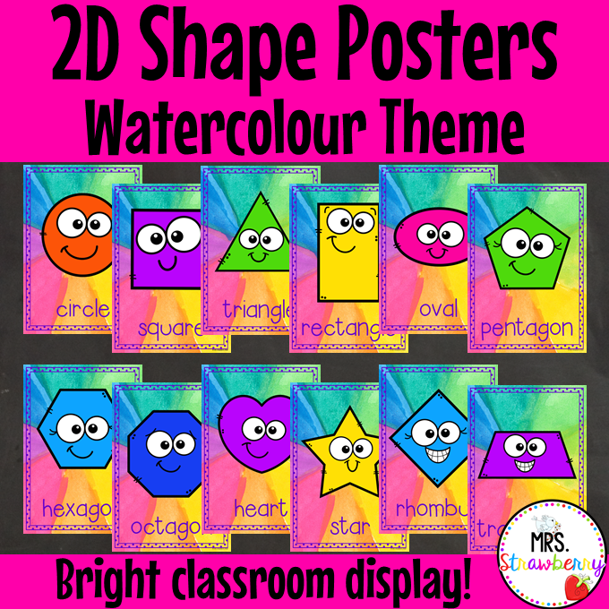 Watercolour 2D Shape Posters