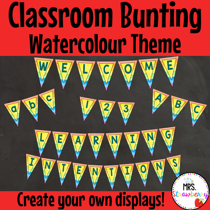 Watercolour Classroom Bunting
