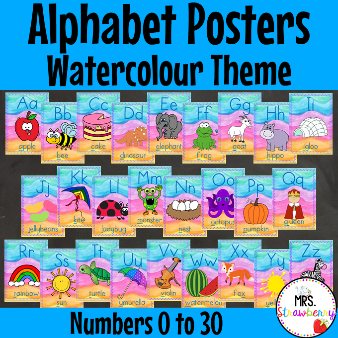 Watercolour Alphabet Posters