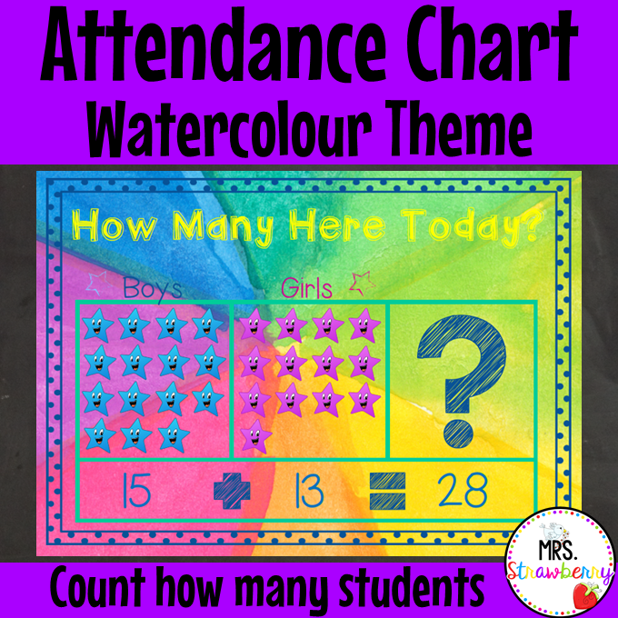 Watercolour Attendance Chart