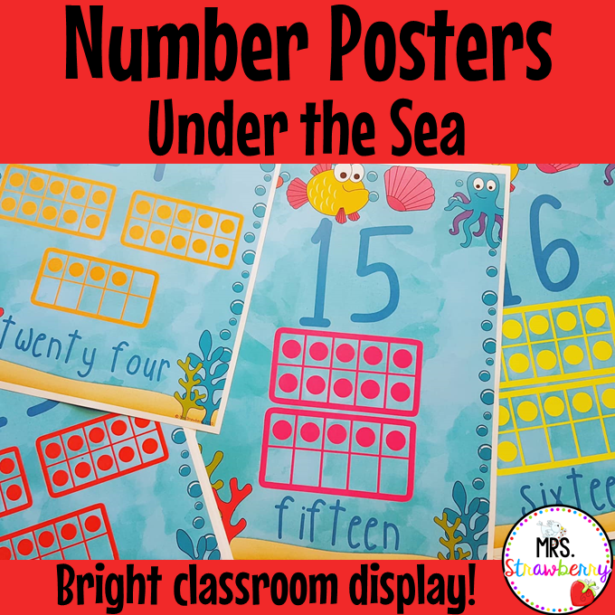 Under the Sea Number Posters 0 to 30