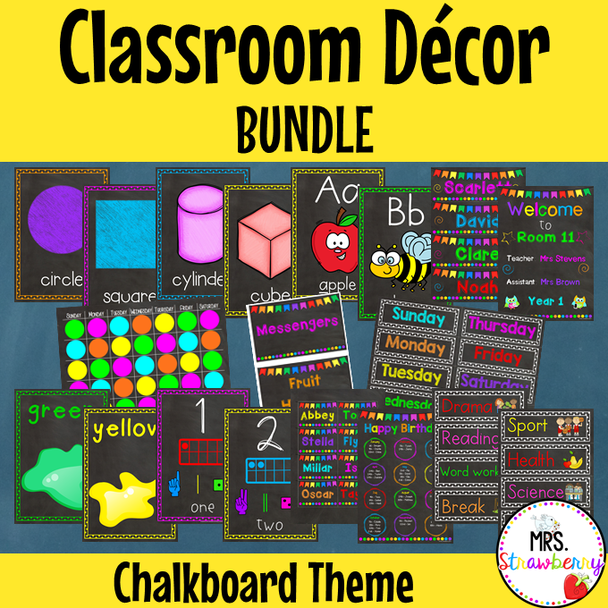 Chalkboard Theme Decor Bundle
