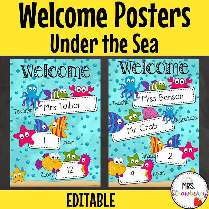 Under the Sea Welcome Posters EDITABLE