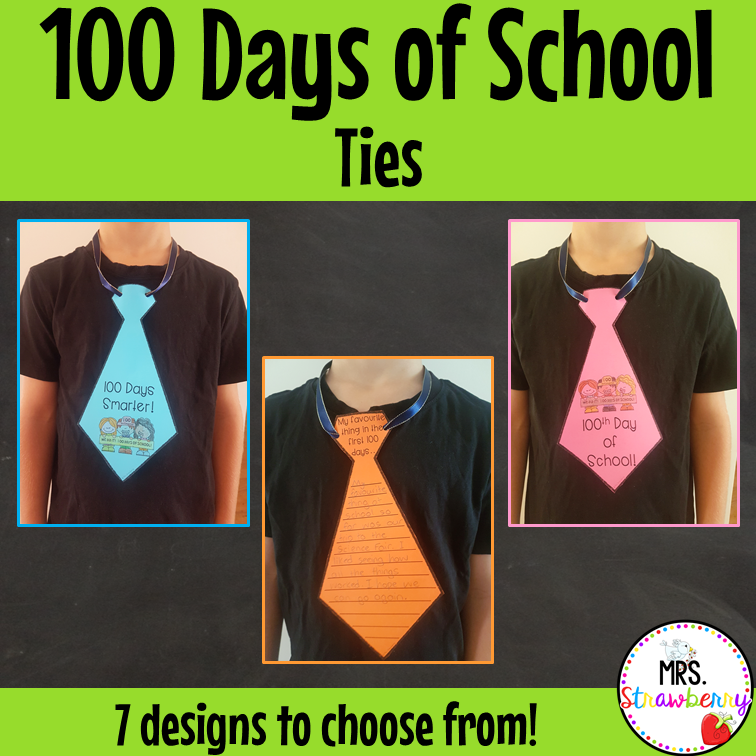 100 Days of School Tie Activity