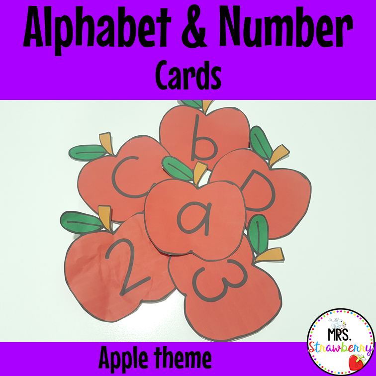 Alphabet and Number Flashcards Apple Theme