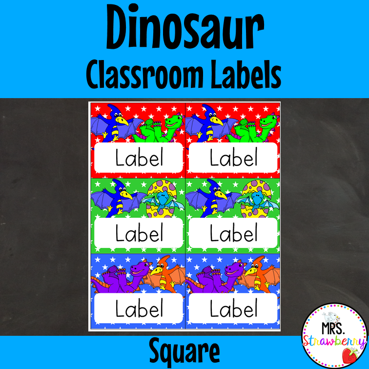 Dinosaur Square Labels EDITABLE