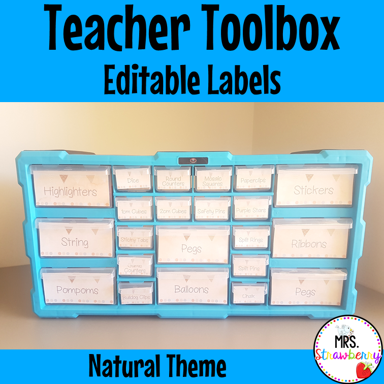 Natural Theme Teacher Toolbox Drawer Labels EDITABLE #3