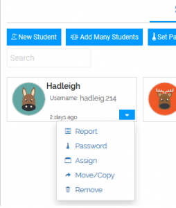 screenshot showing how to assign Boom decks to students