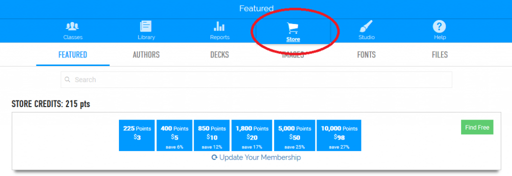 screenshot showing how to find the Boom Learning store