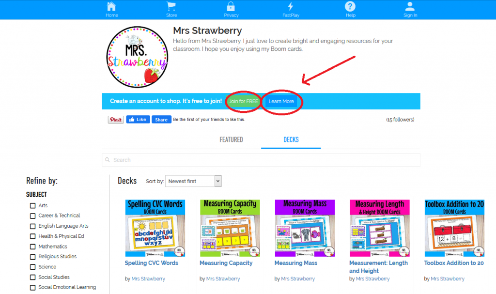 screenshot showing how to join for free
