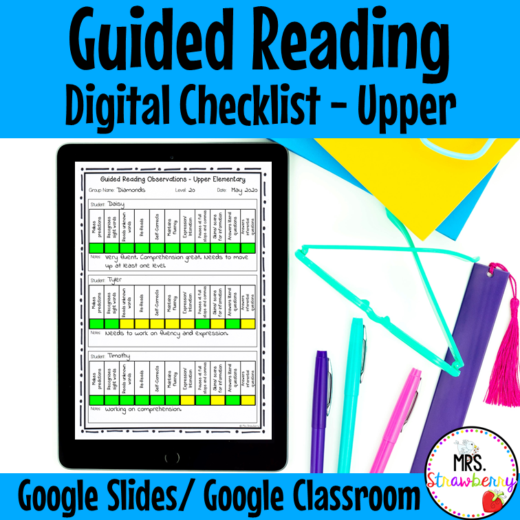 Digital Guided Reading Checklist Upper Primary For Google Slides