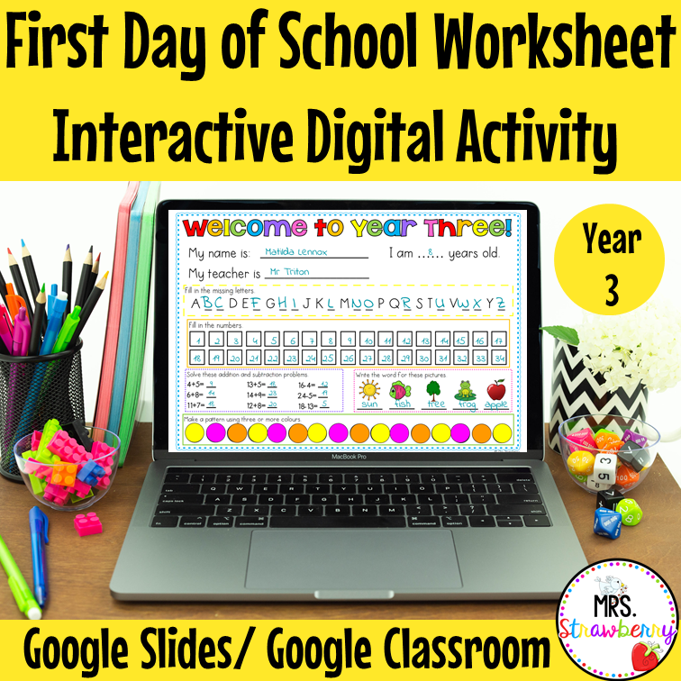 Digital First Day of School Worksheet Year 3 For Google Slides Google Classroom