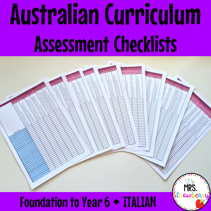 Foundation to Year 6 Australian Curriculum Assessment Checklists - Italian