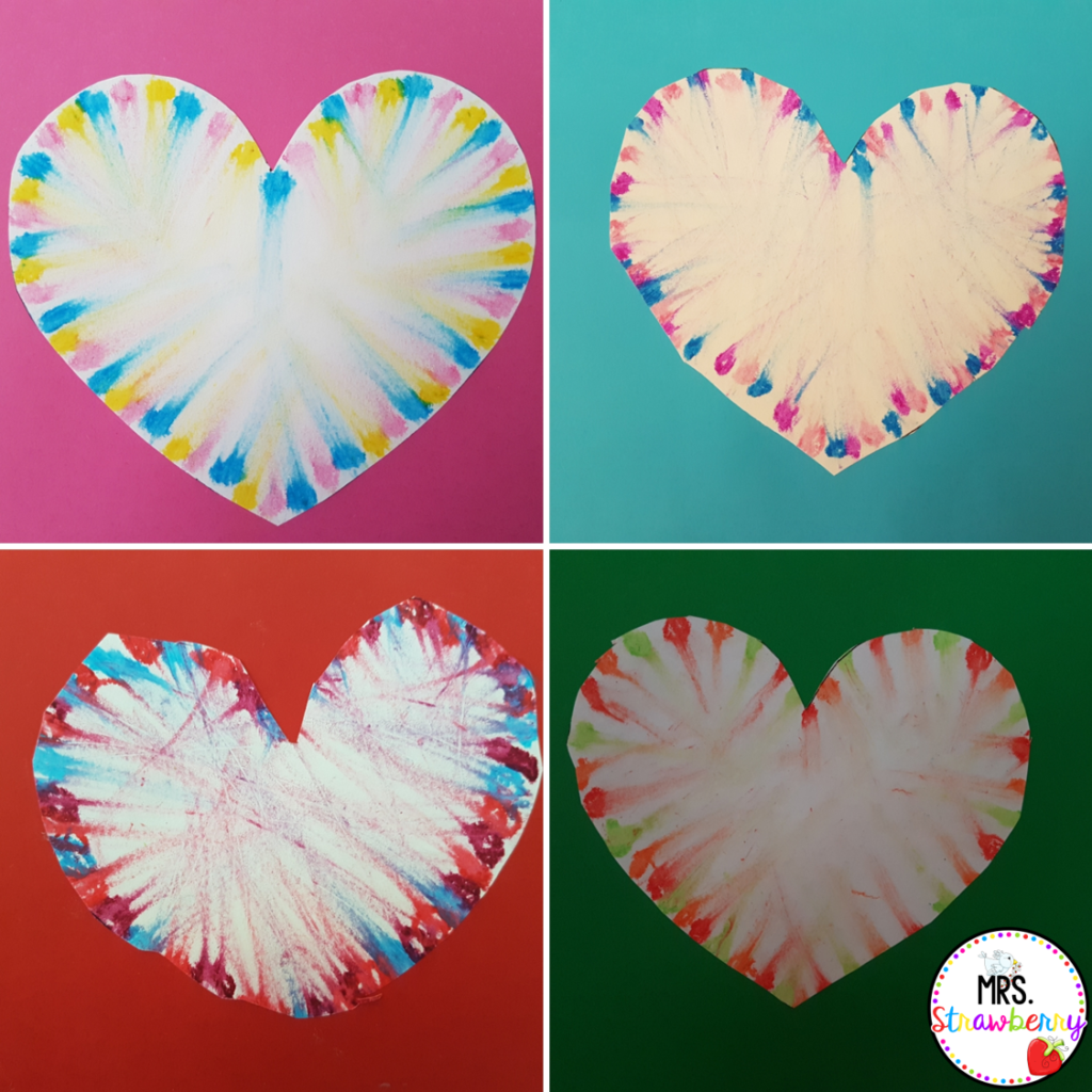 Mother's day card with oil pastel heart design