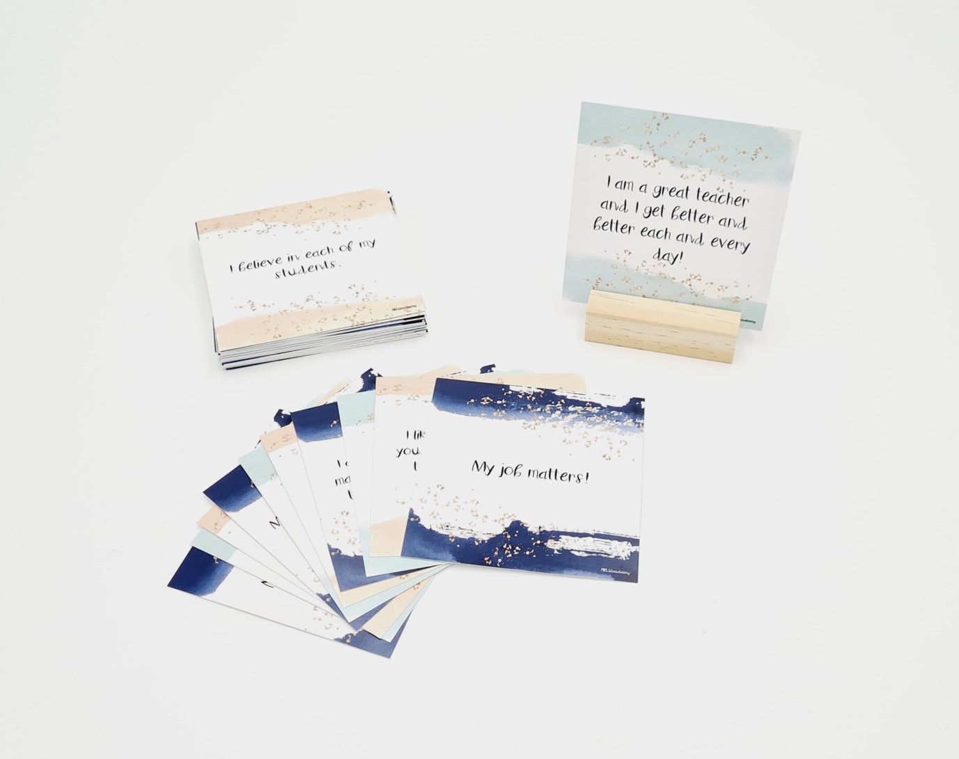 Teacher Affirmation Cards - Gold Splatter Set
