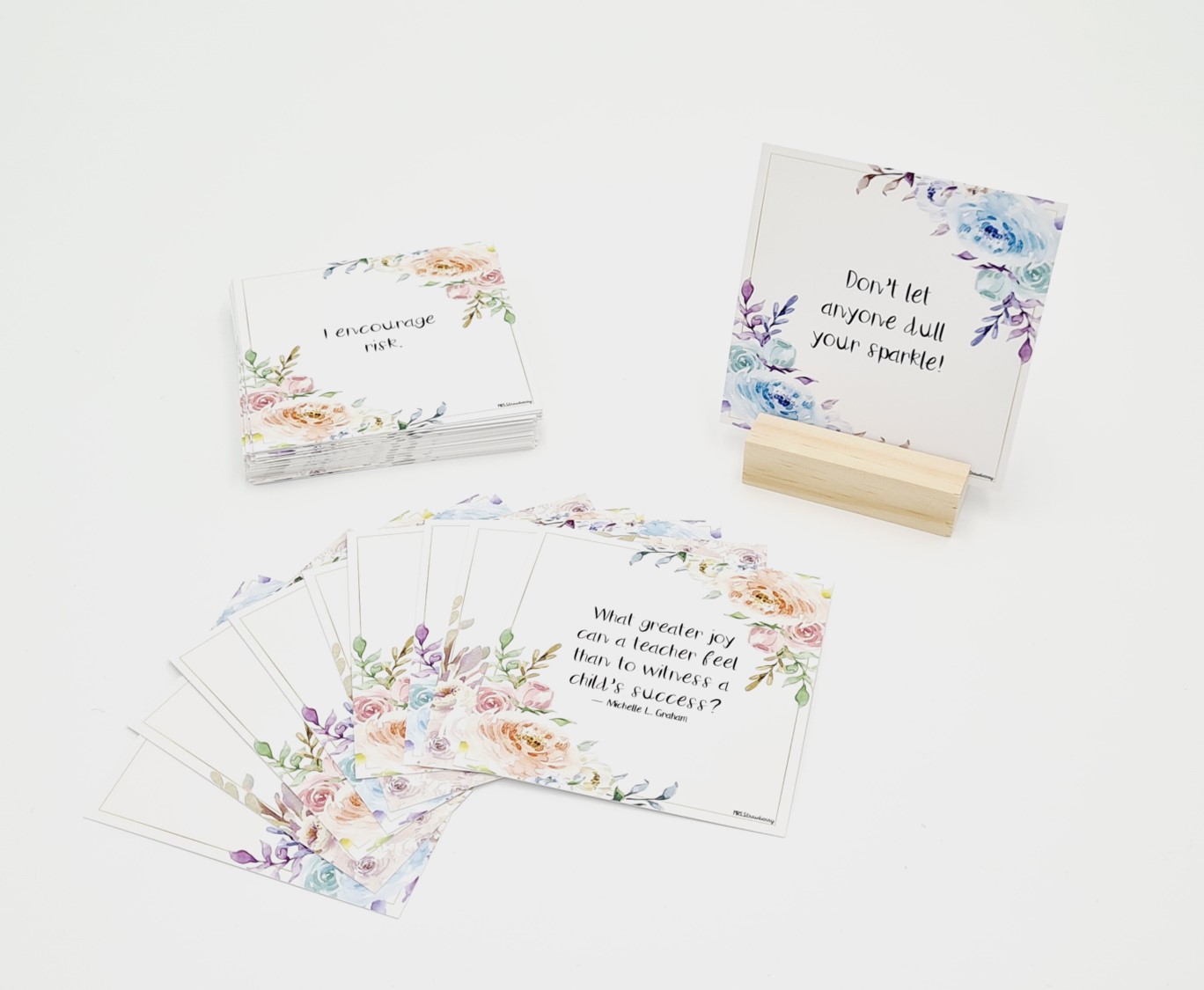 Teacher Affirmation Cards - Floral Set