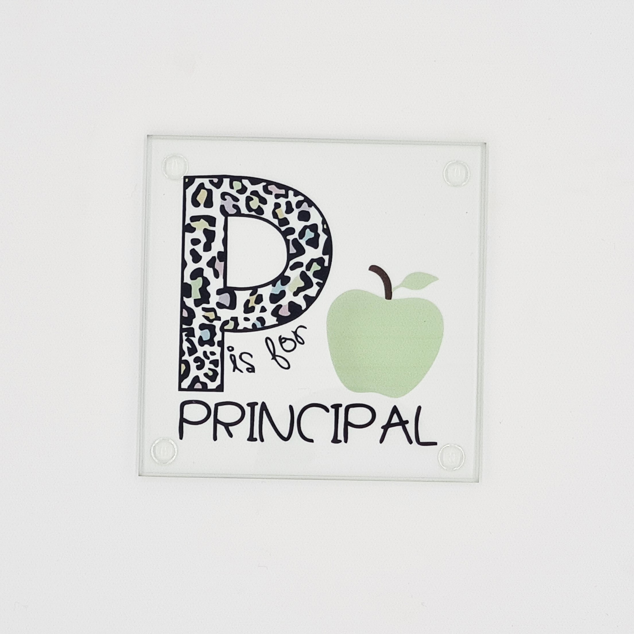 Glass Coaster With Gift Box: P is For Principal