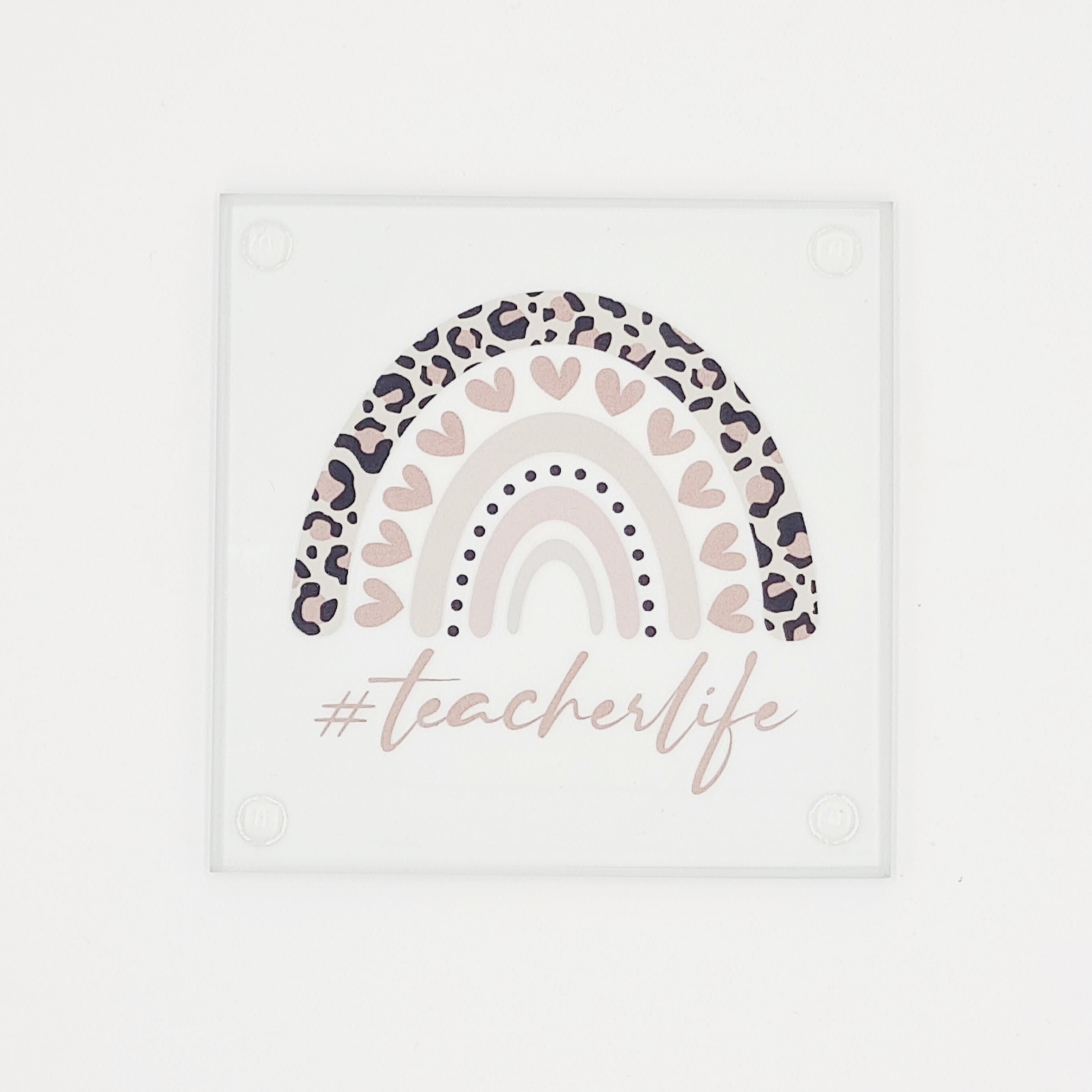 Teacher Glass Coaster With Gift Box: Teacher Life