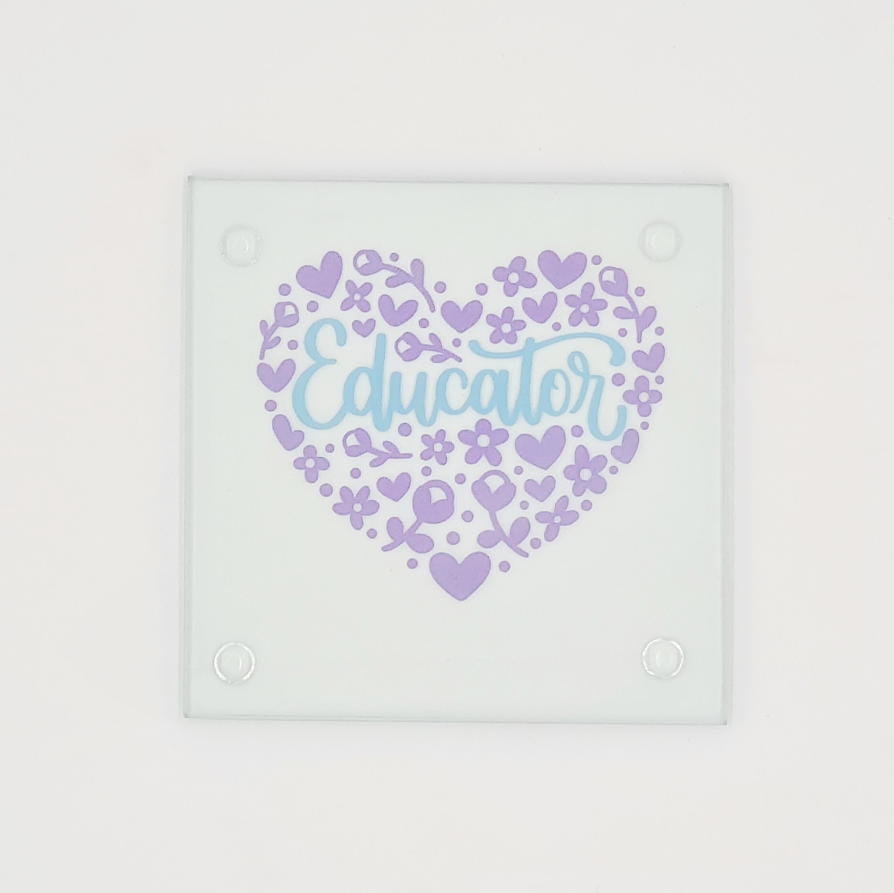 Glass Coaster With Gift Box: Educator