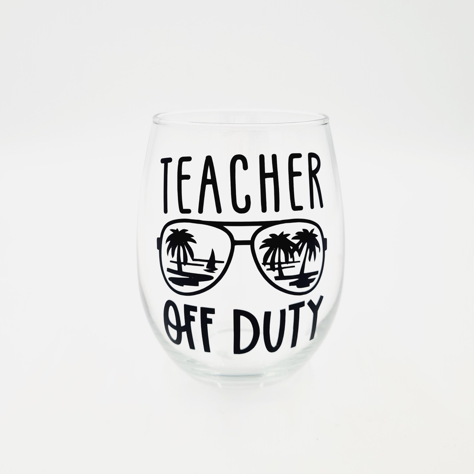 Teacher Stemless Wine Glass: Teacher Off Duty