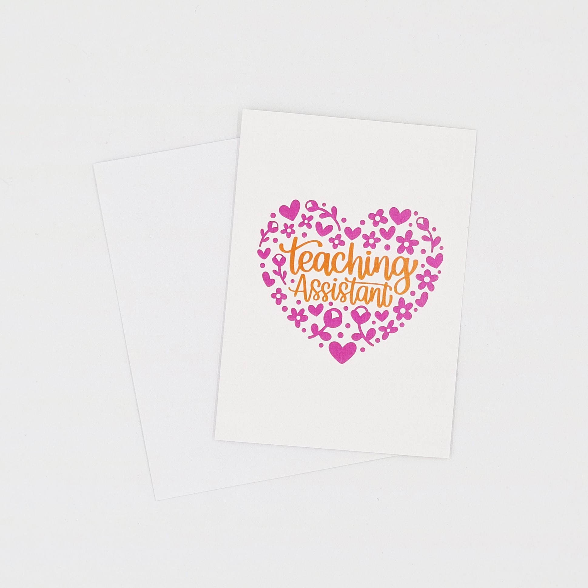Teaching Assistant Thank You Card: Floral Heart