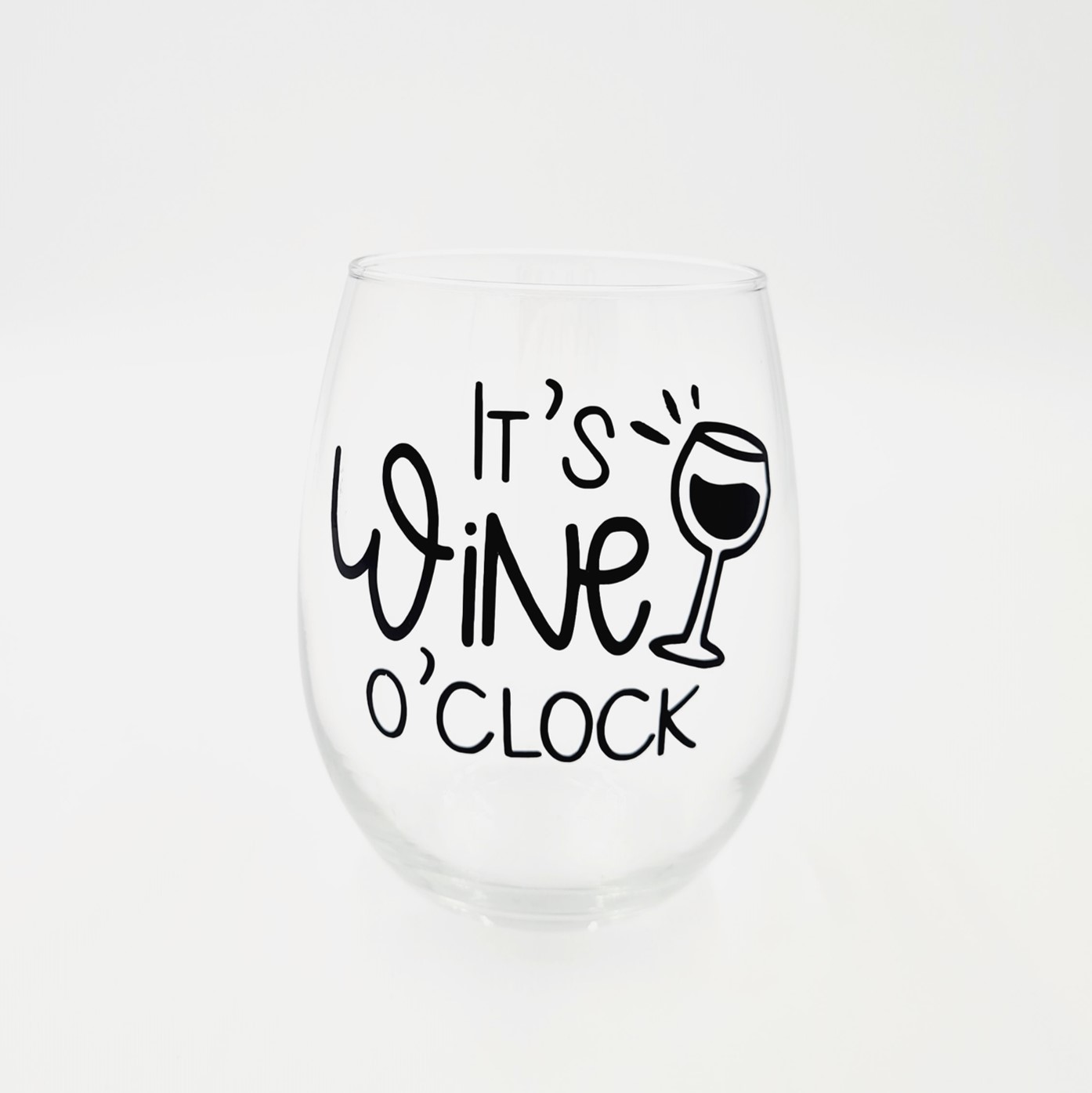 Stemless Wine Glass: It's Wine O'Clock