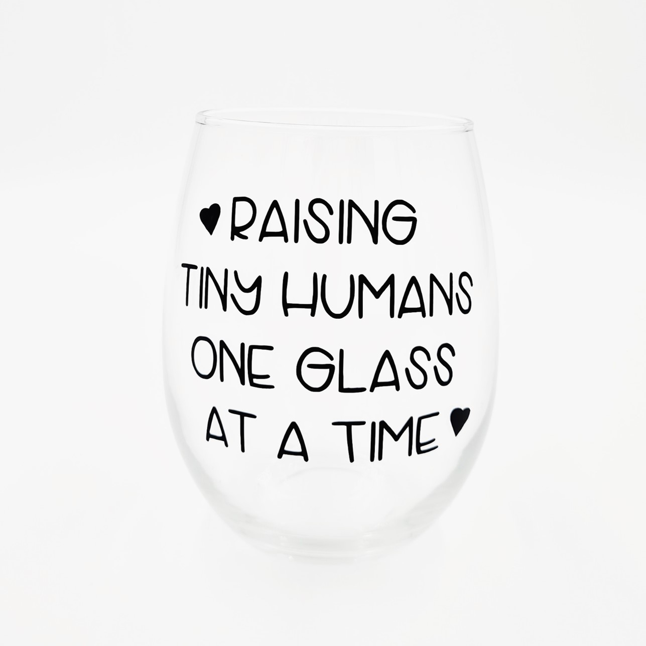 Mother's Day Stemless Wine Glass: Raising Tiny Humans One Glass At a Time