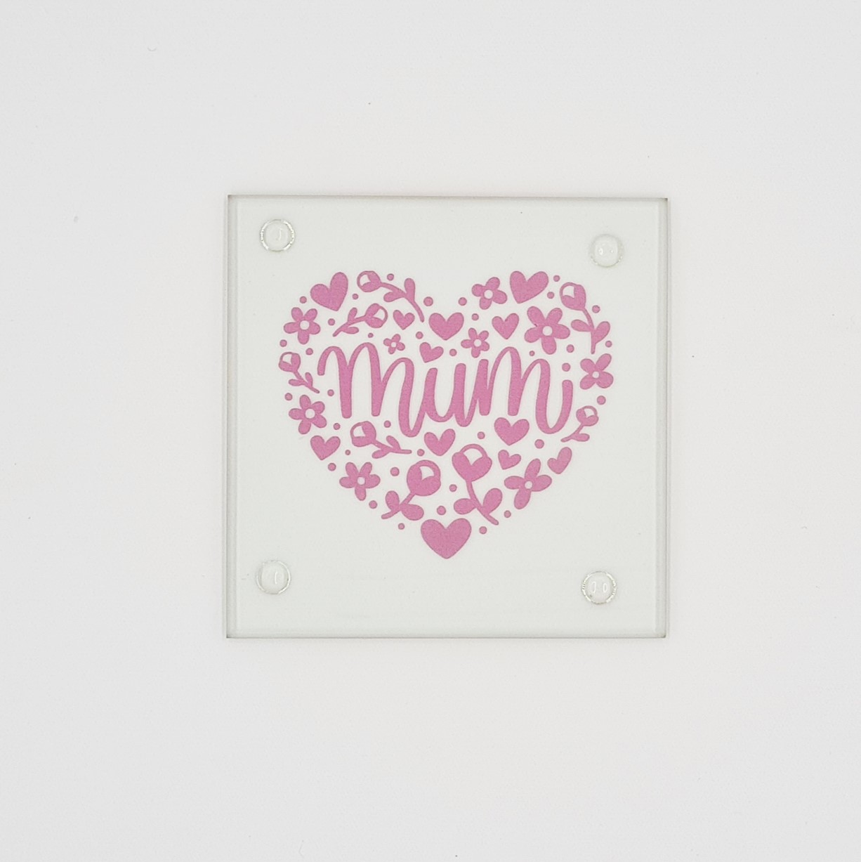 Glass Coaster With Gift Box: Mum