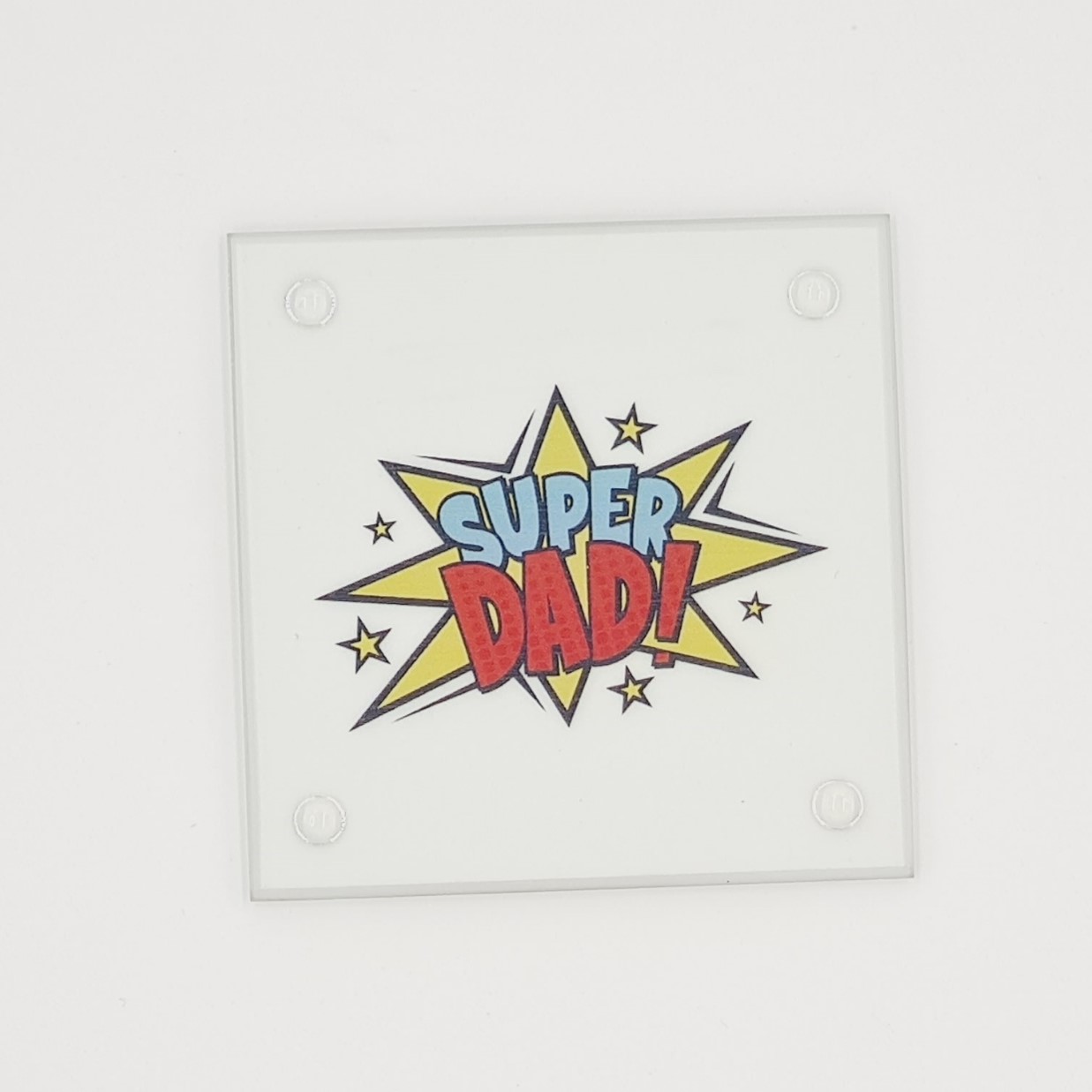 Super Dad Glass Coaster With Gift Box