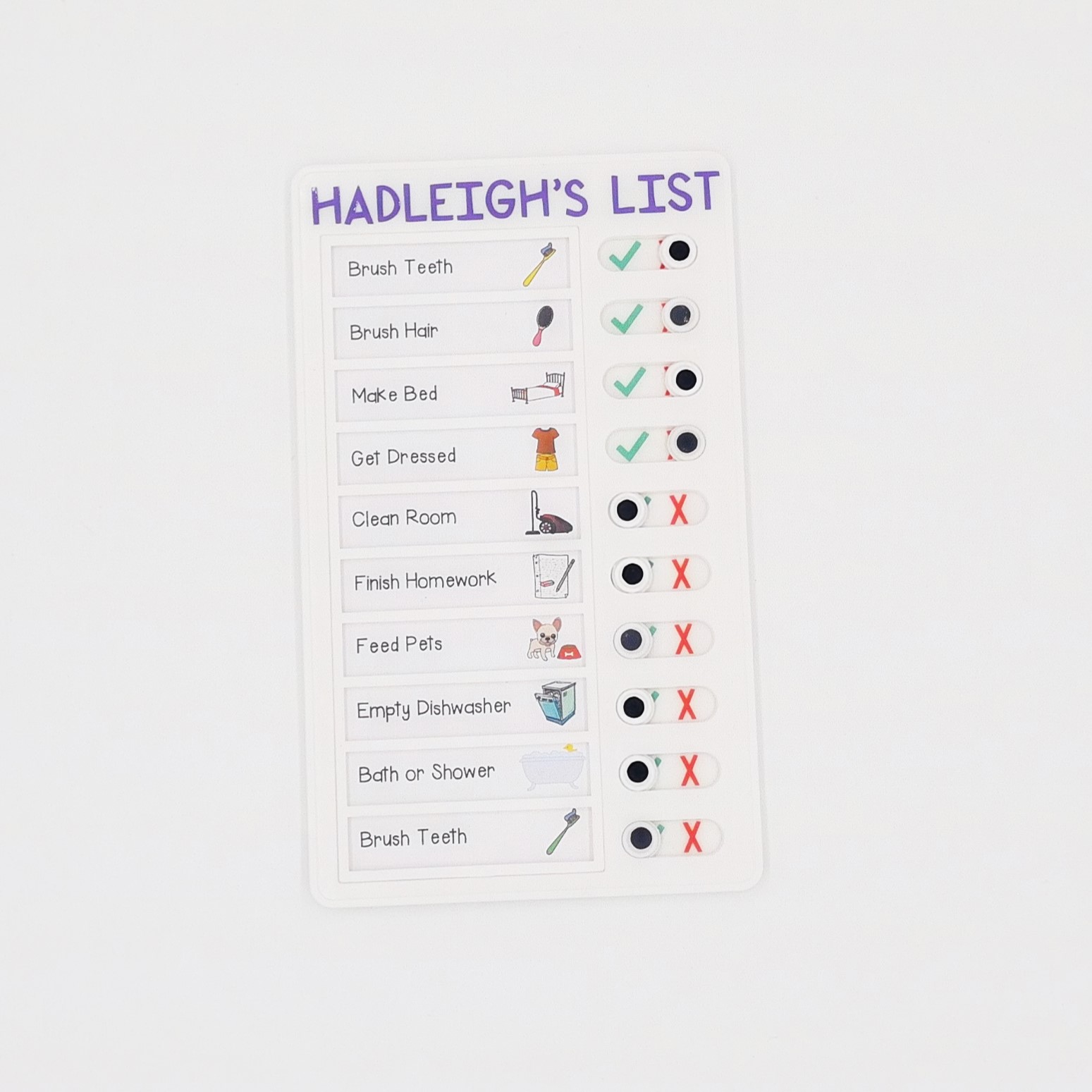 My Chores Checklist Customised Chore Chart