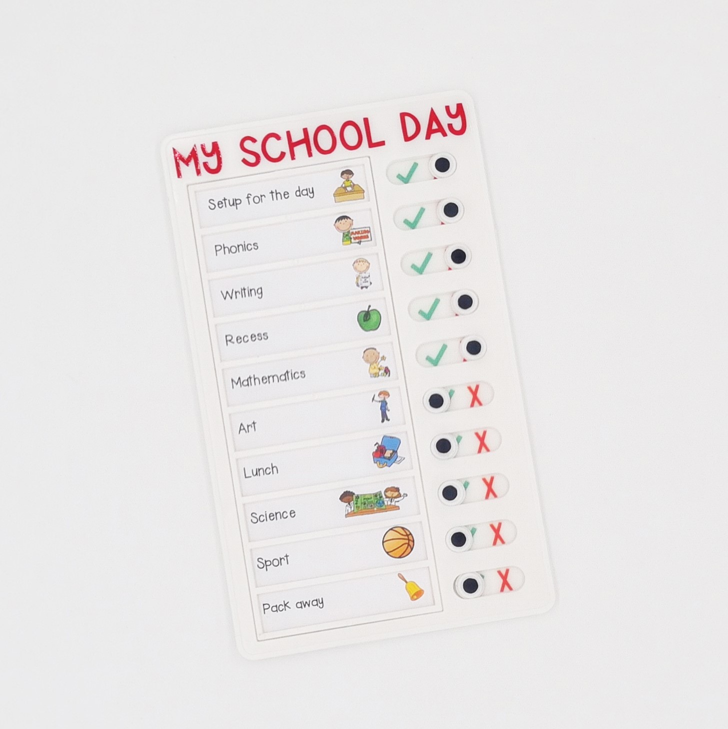 My School Day Checklist Customised Chore Chart