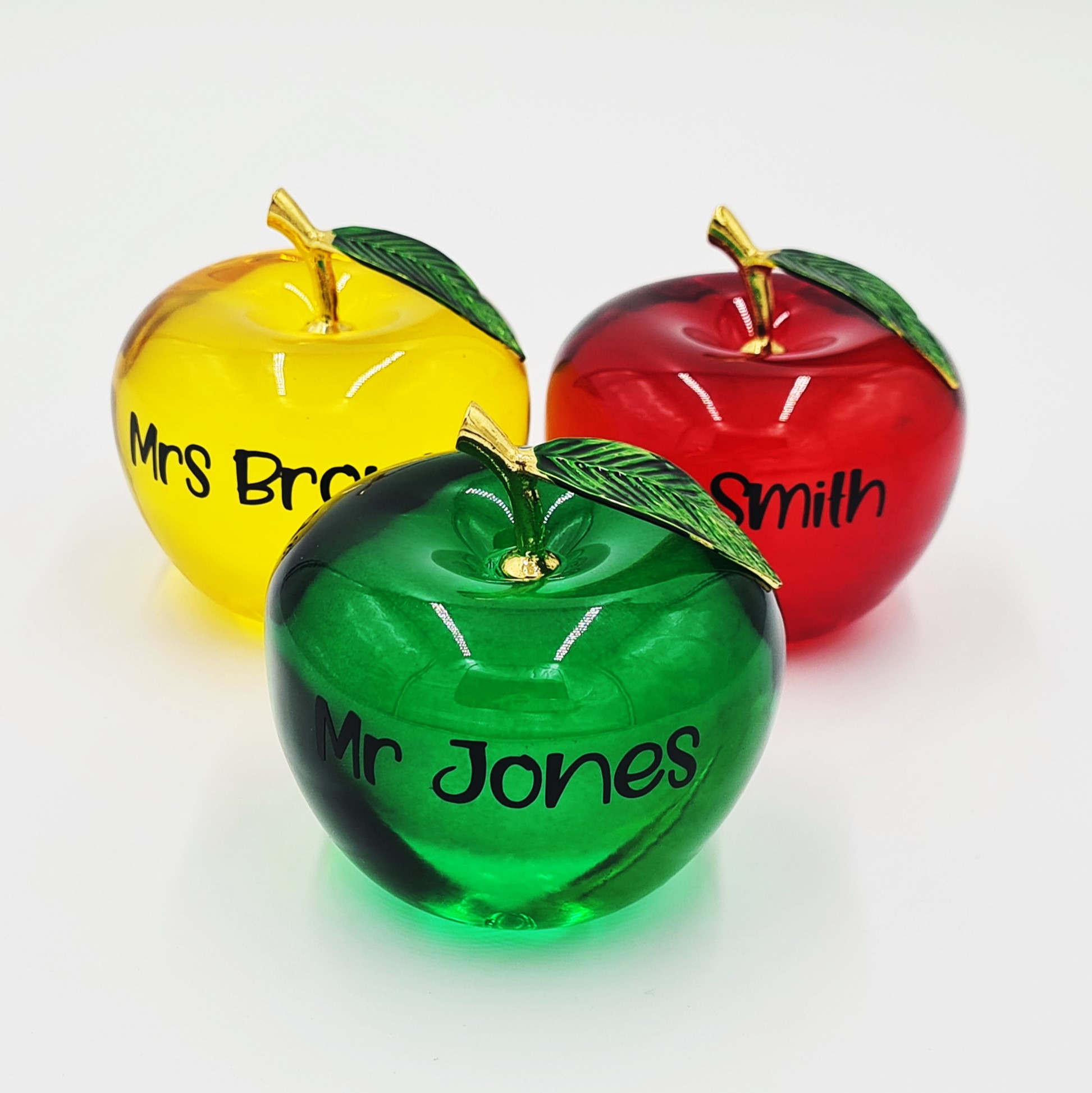 Personalised Glass Apple Paperweight
