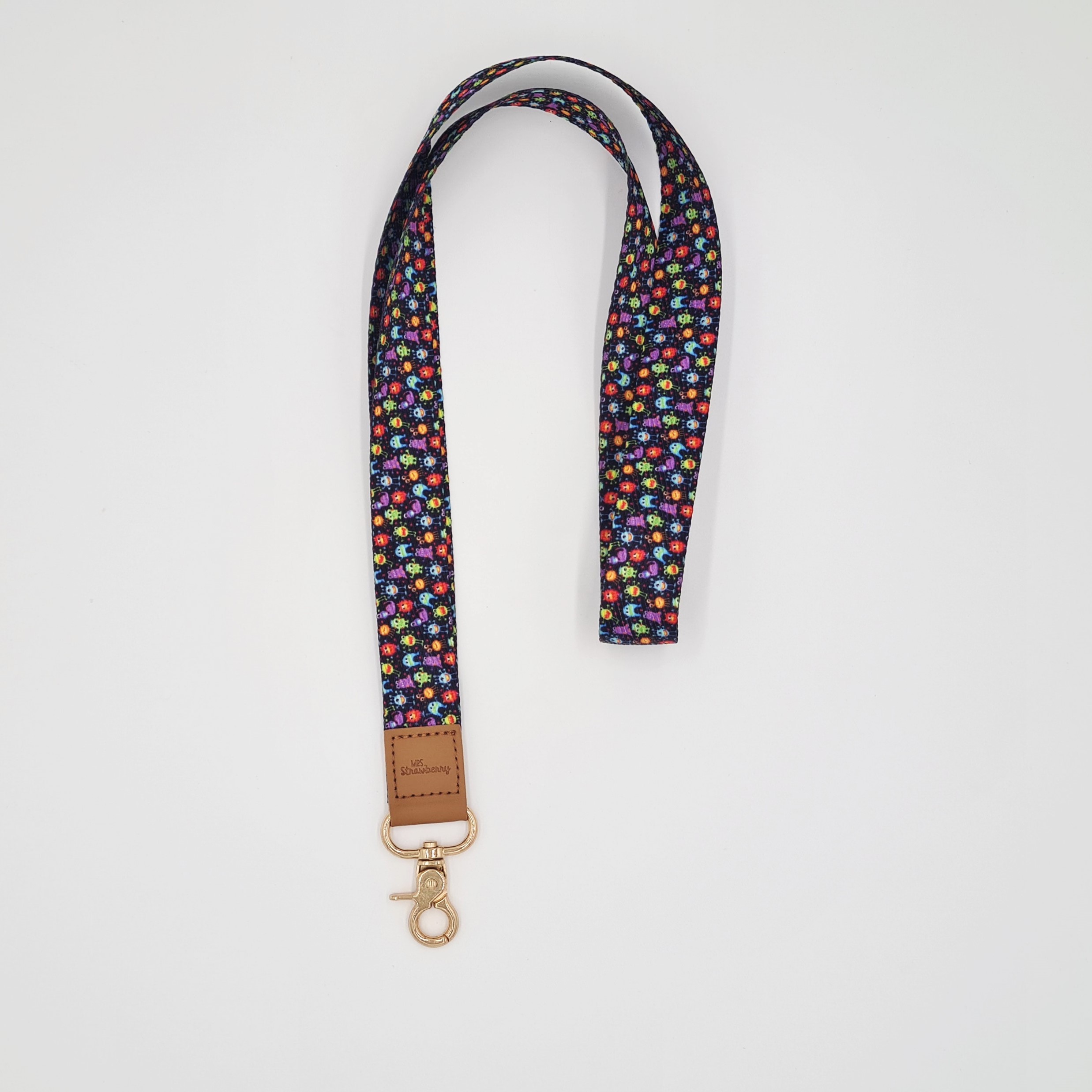 Mini Monsters Fabric Lanyard - Mrs. Strawberry