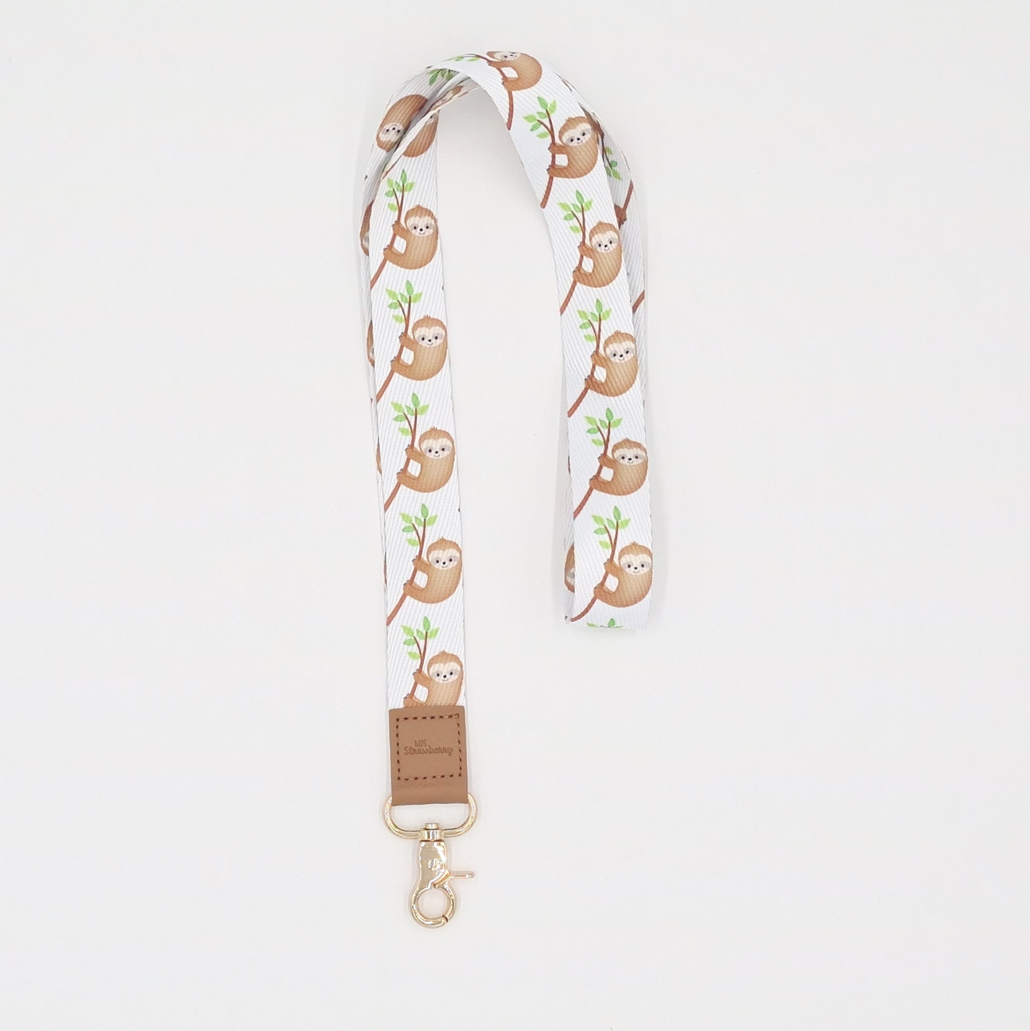 Sloth Fabric Lanyard