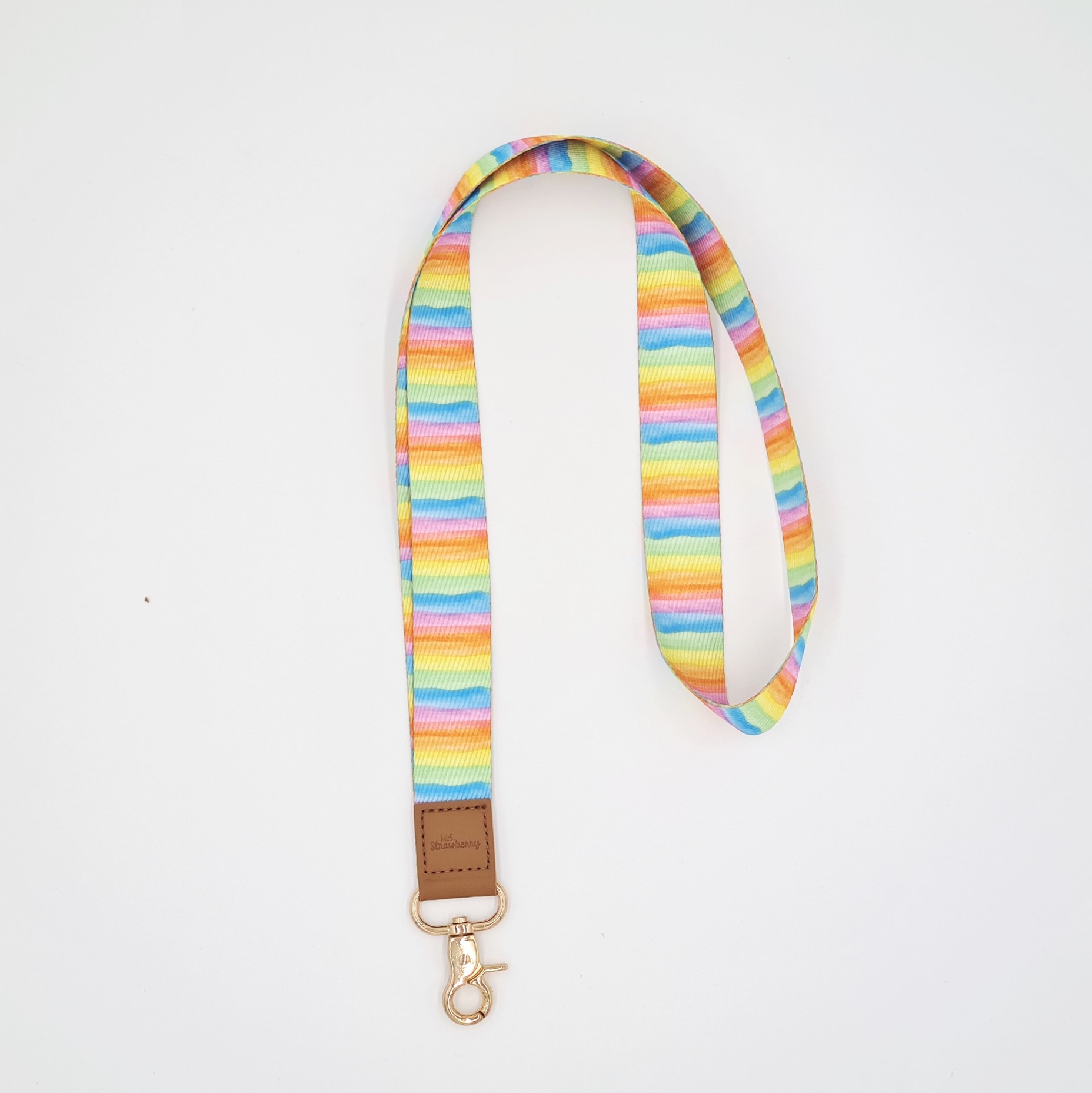Rainbow Fabric Lanyard