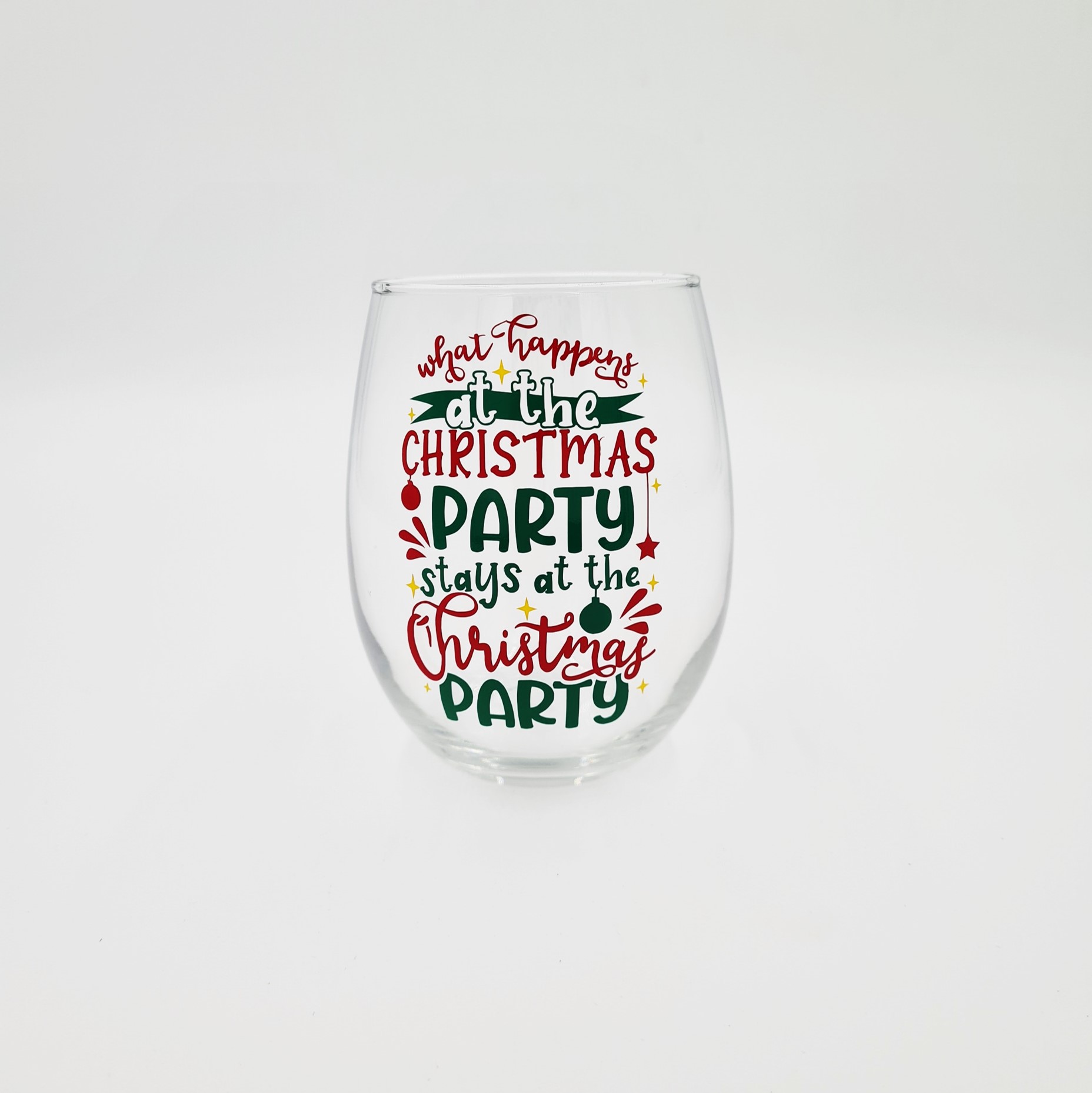 Christmas Stemless Wine Glass: Christmas Party