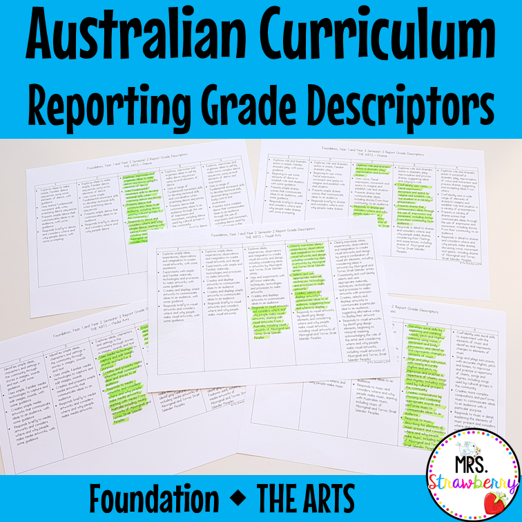 Foundation THE ARTS Australian Curriculum Reporting Grade Descriptors
