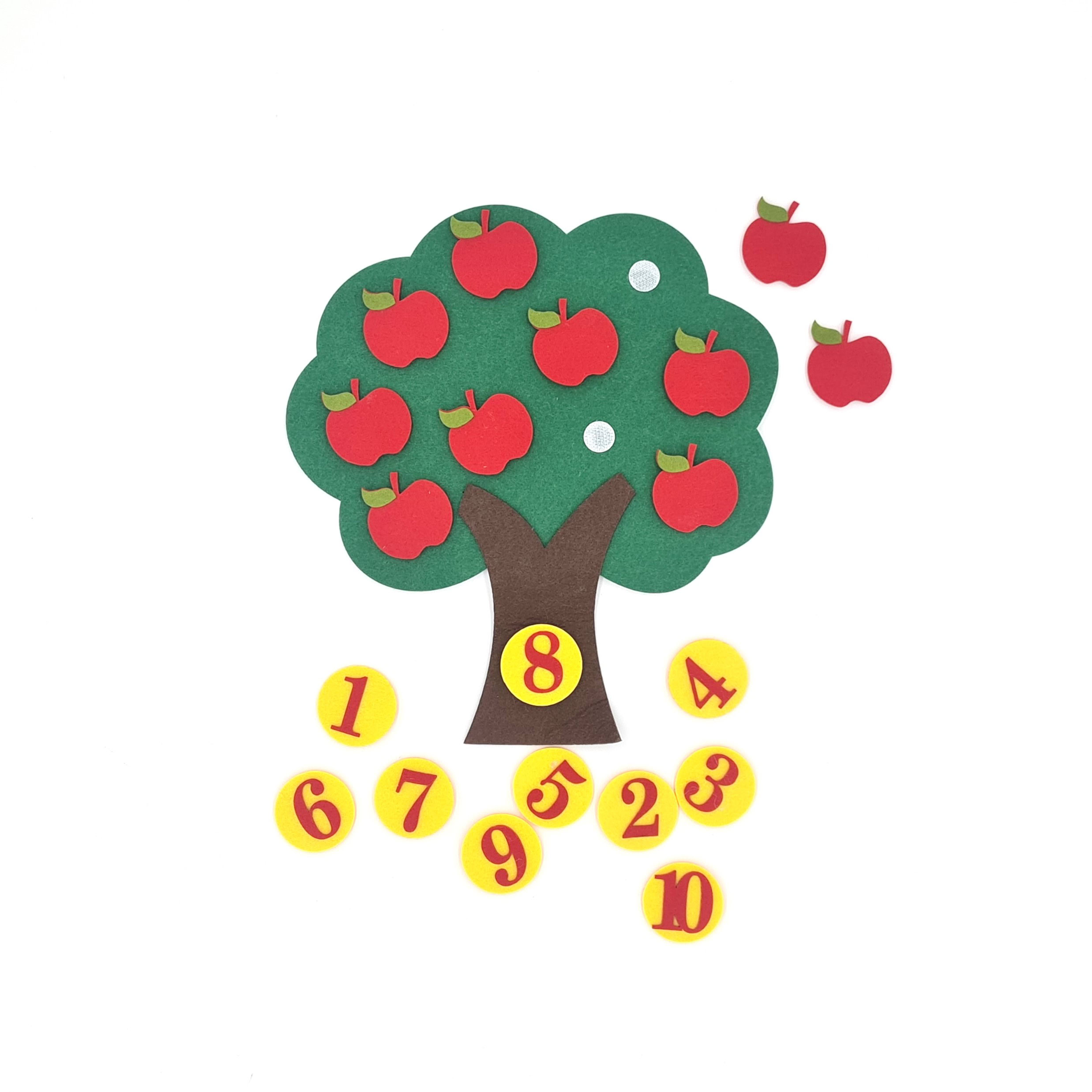 Apple Tree Number Match Felt Board - 4 pack