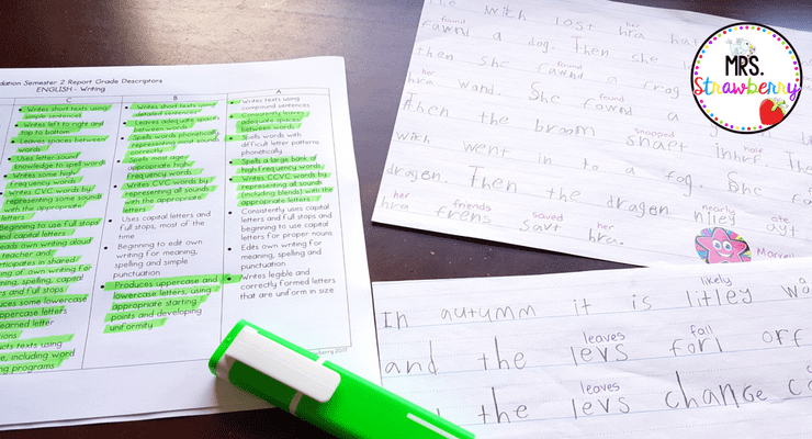 Australian Curriculum Grade Descriptors and student writing sample