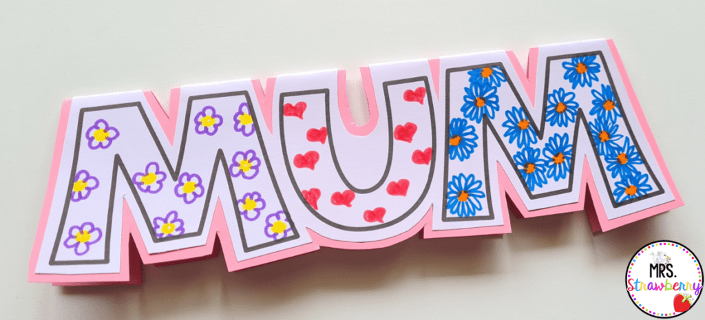 Mother's Day card using freebie template